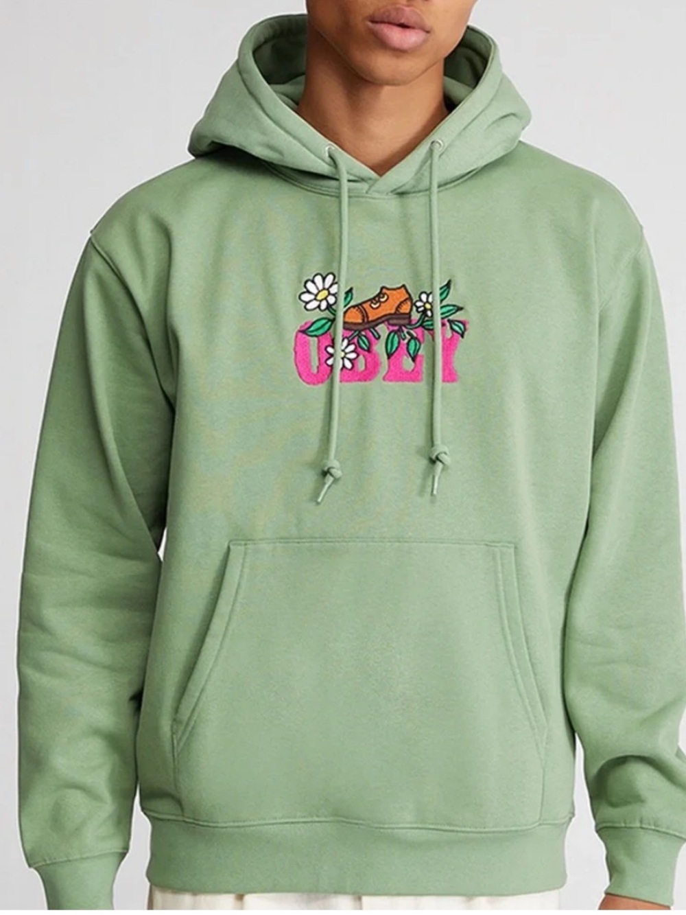 OBEY jade Green Graphic Hoodie Sz L